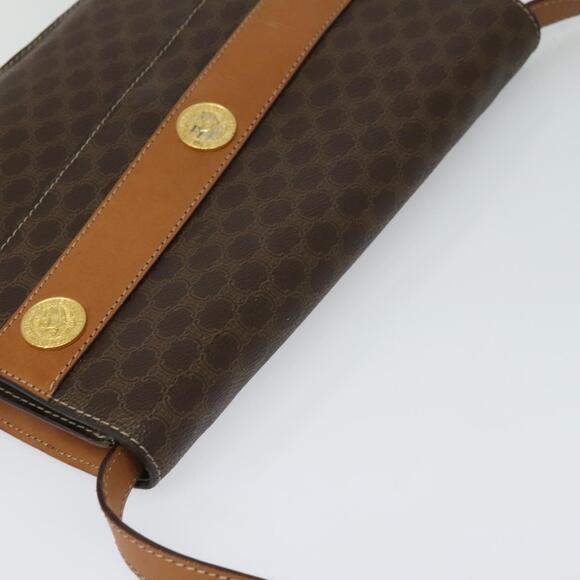 CELINE Macadam Canvas Coin Shoulder Bag Pvc Leather Brown Gold - Picture 6 of 12